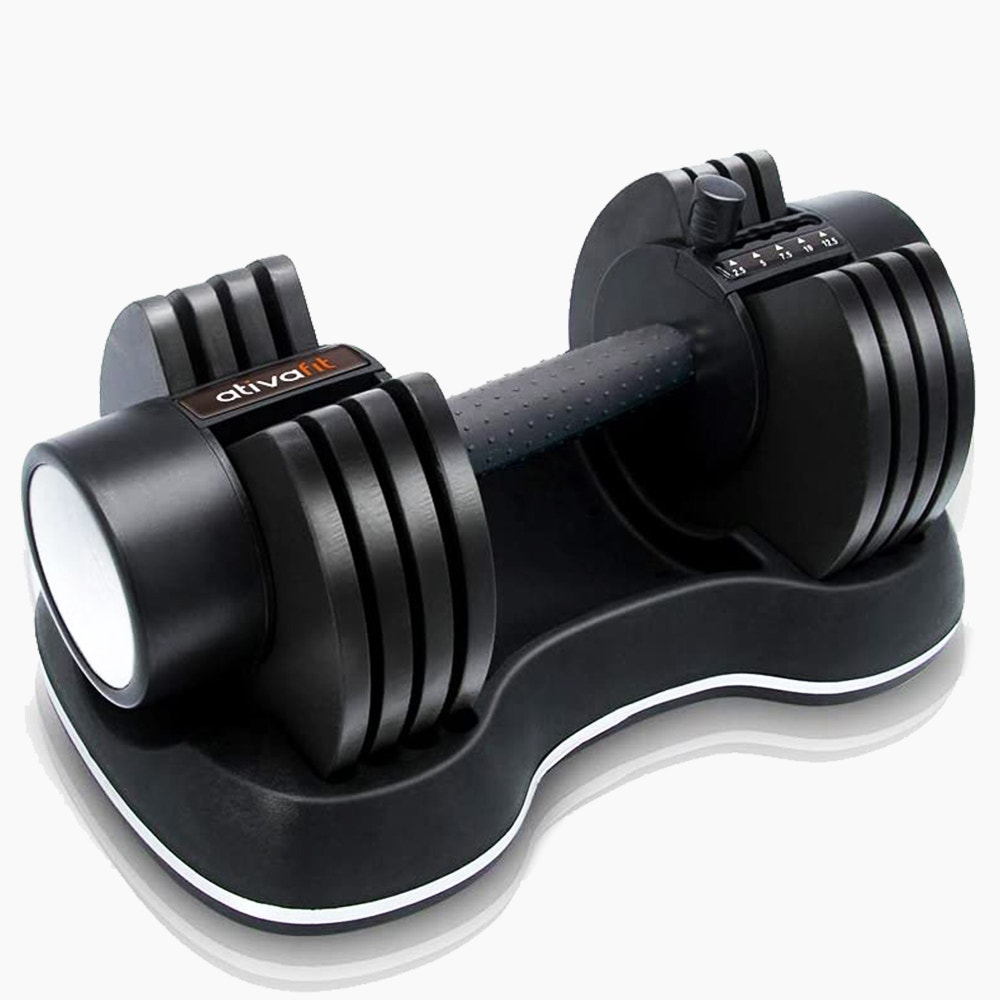 ATIVAFIT 12.5kg Adjustable Weight Dumbbell, for Home Gym Fitness Training