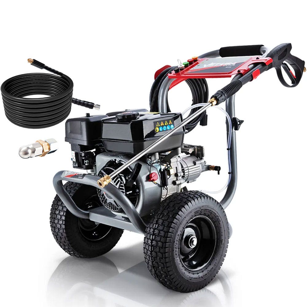 Jet-USA 4800PSI Petrol High Pressure Cleaner Washer w/ 30m Hose Reach and Drain Cleaner - TX770