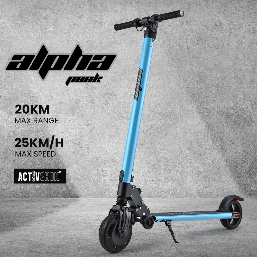 ALPHA Peak 300W 10Ah Electric Scooter, Suspension, for Adults or Teens, Blue