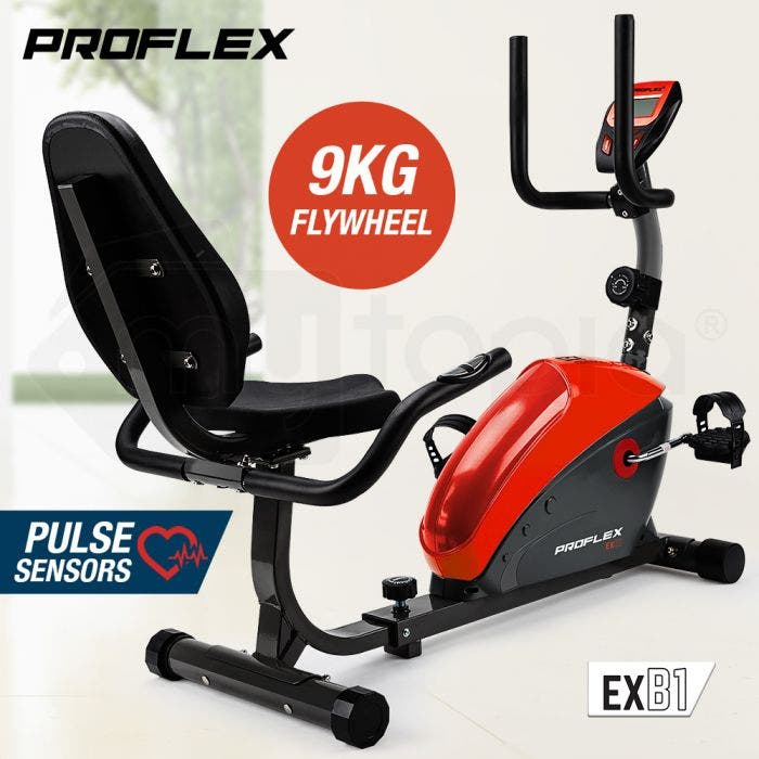 PROFLEX Magnetic Recumbent Exercise Bike Fitness Cycle Trainer with LCD Display