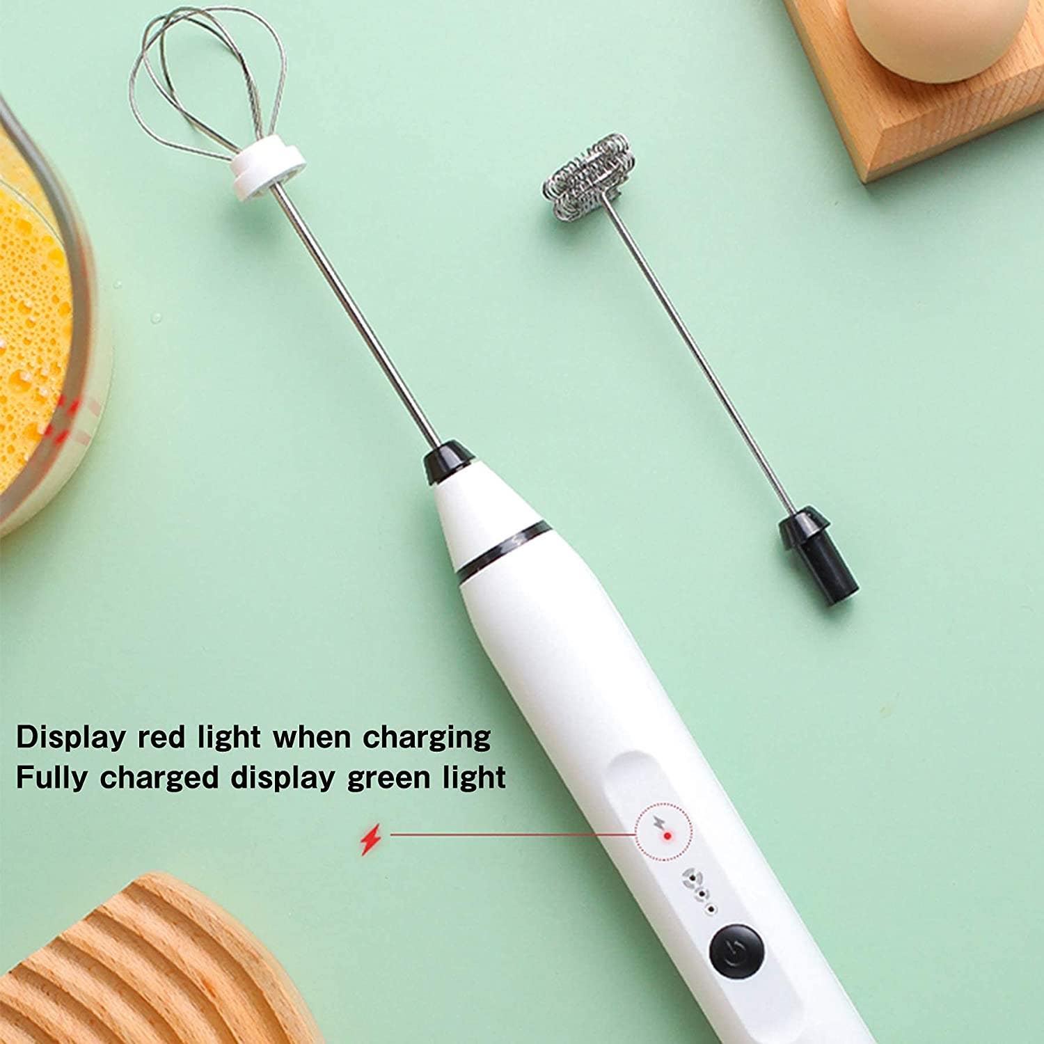 Carla Home Vikus 3-Speed Rechargeable Hand Held Electric Milk Frother - Silver