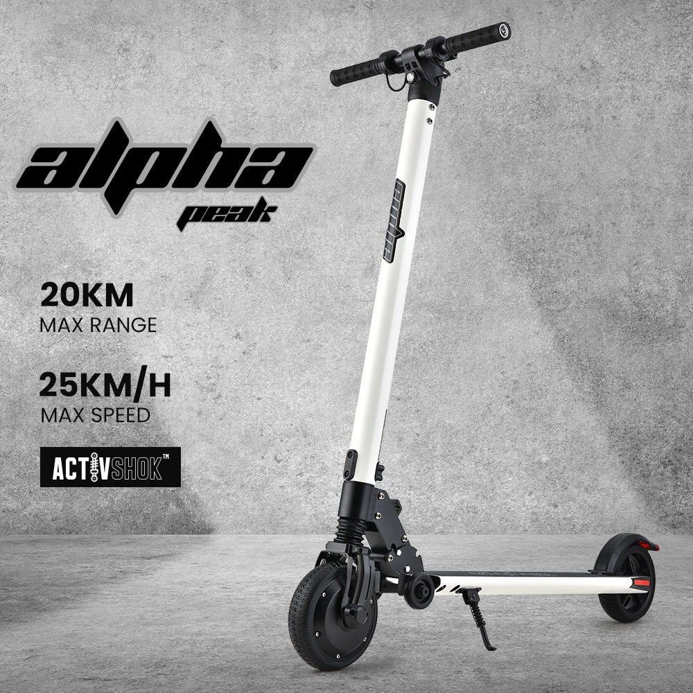 ALPHA Peak 300W 10Ah Electric Scooter, Suspension, for Adults or Teens, White