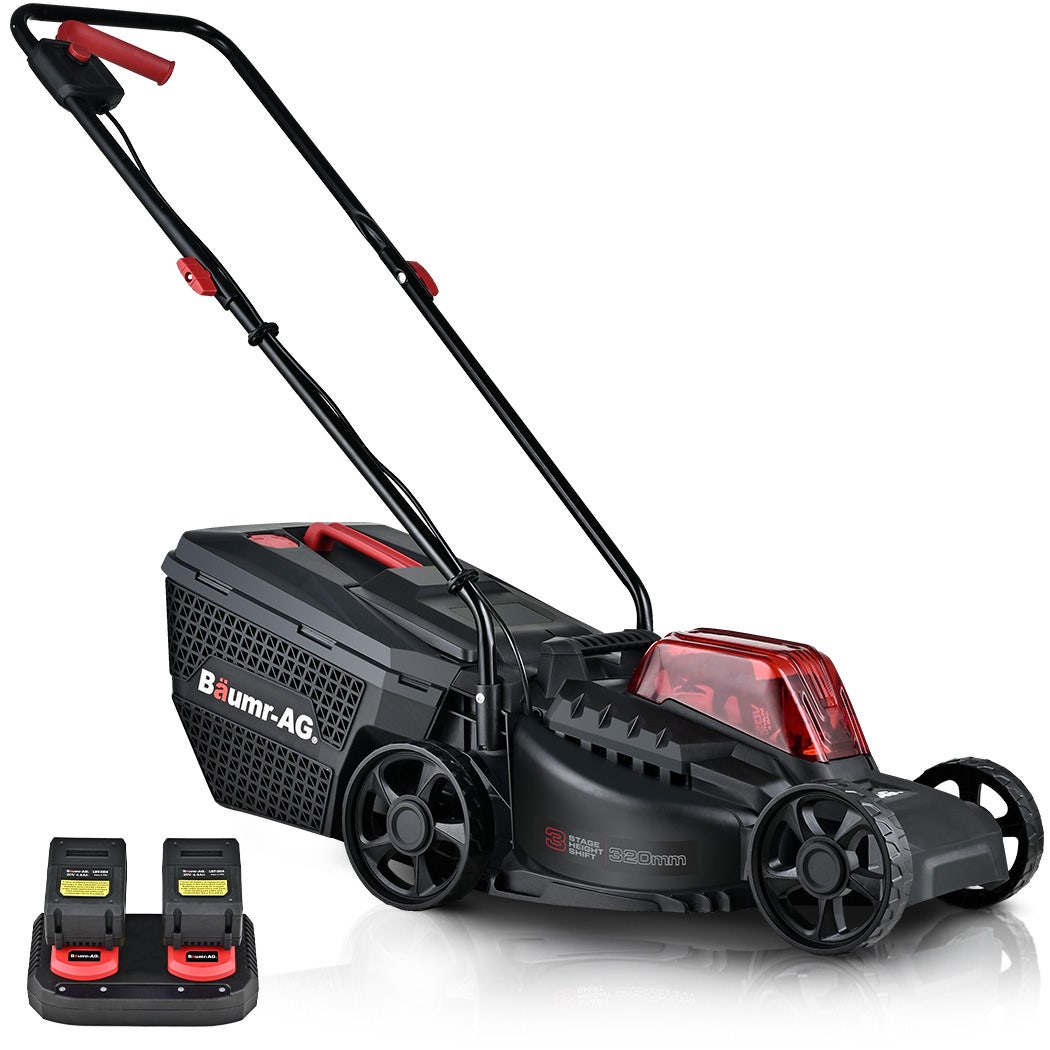 PRE-ORDER BAUMR-AG 450CX 40V SYNC Cordless Lawn Mower Kit, Fast Charger, 2 x 4Ah Battery, 320mm Grass Cutting Path