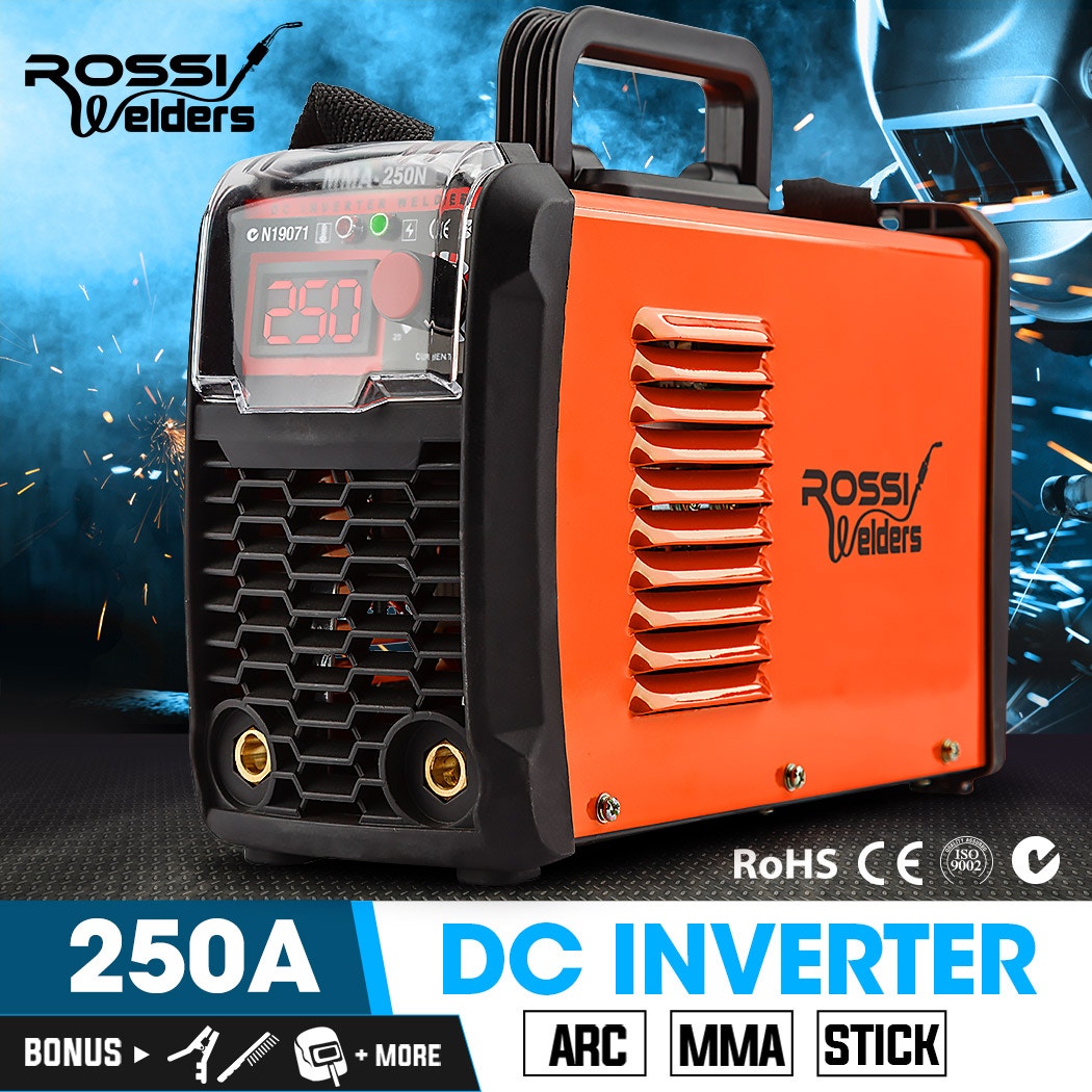 ROSSI 250 Amp Stick Welder, Portable Arc MMA Inverter Welding Machine, 15A Plug