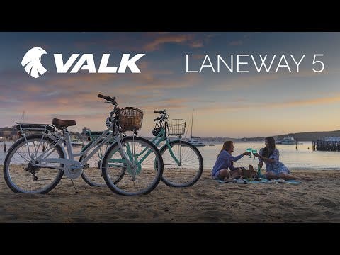 VALK Laneway 5 Vintage Electric Bike, Torque Sensor equipped eBike, Medium, White