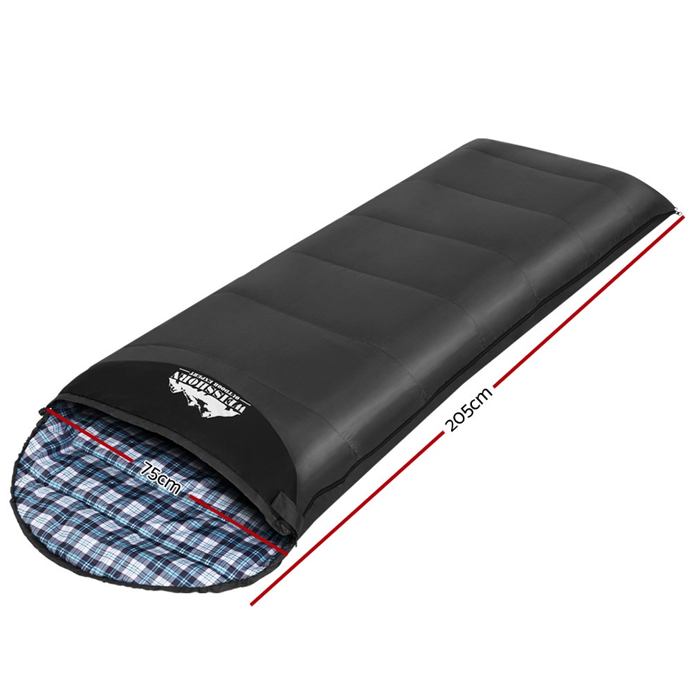 Weisshorn Sleeping Bag Single Camping Hiking Winter Thermal Grey SB-MICRO-GR
