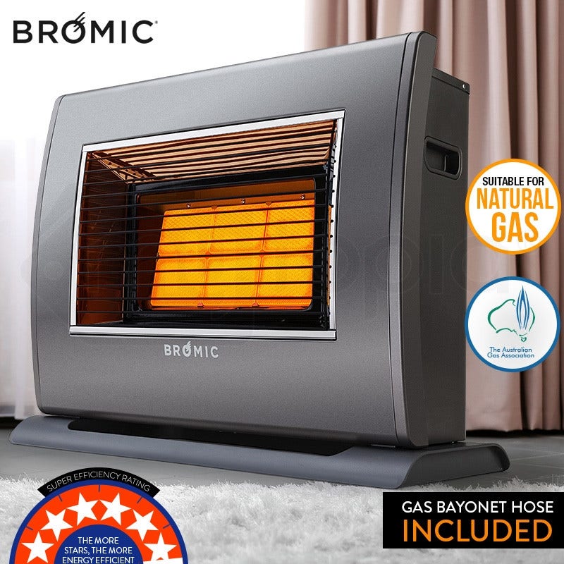 BROMIC Supaheat II Natural Gas Indoor Room Heater Portable Floor Flueless