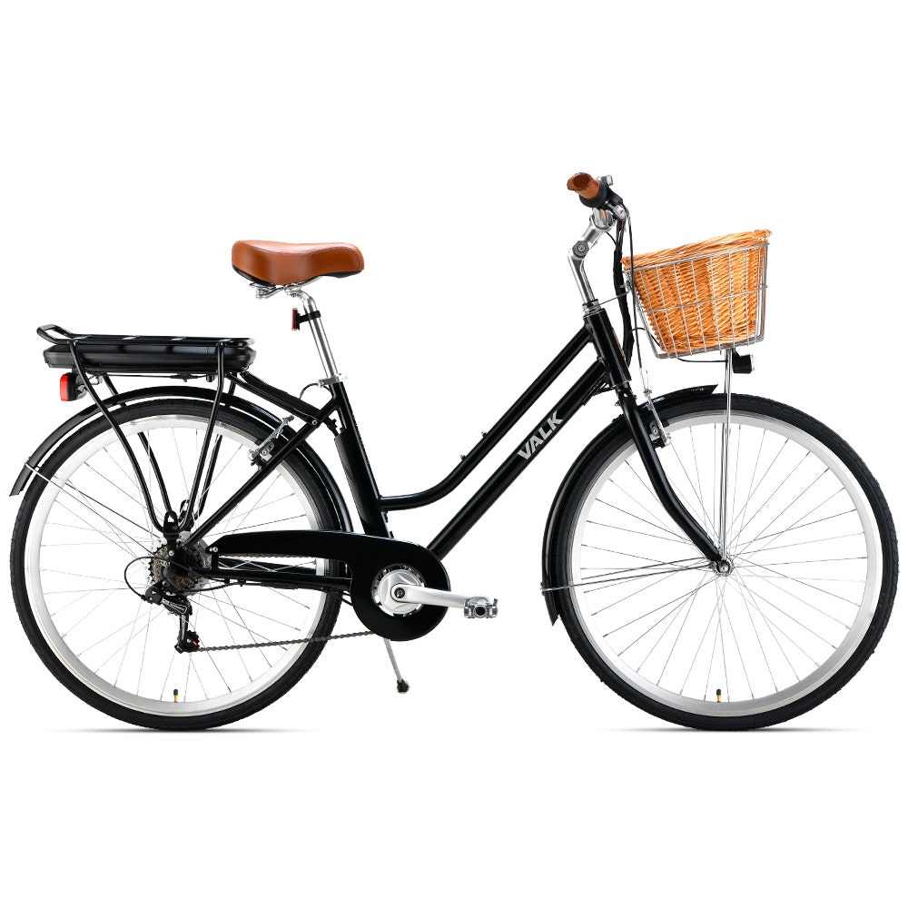 VALK Laneway 5 Vintage Electric Bike, Torque Sensor equipped eBike, Medium, Black