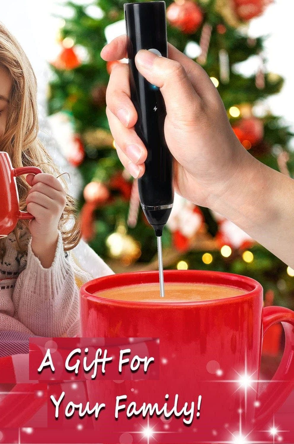 Carla Home Vikus USB Rechargeable Portable Hand Held Electric Milk Frother - Black