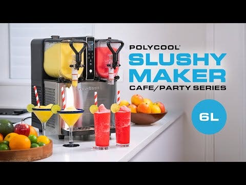 POLYCOOL 6L Double Tank Slushie Machine, Independent Digital Control Slushy Maker