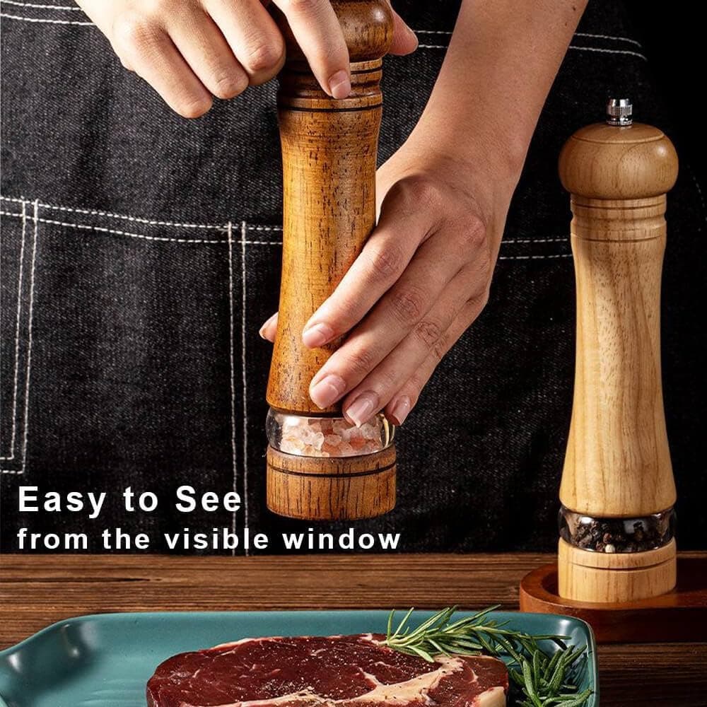 Carla Home Vikus 2Pc Premium Adjustable Ceramic Core Salt & Pepper Grinder Set