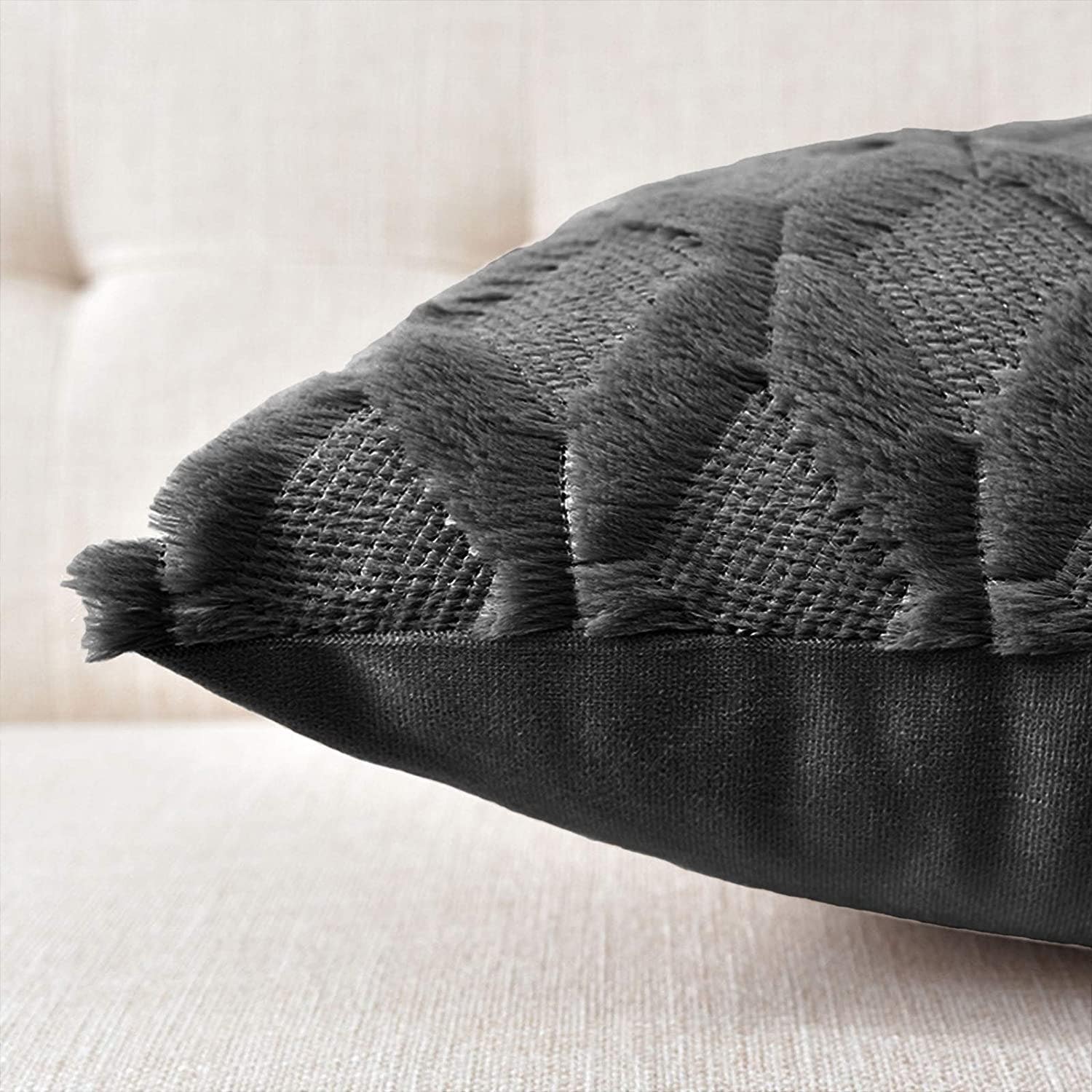 Carla Home Vikus 2Pk 45 x 45cm Decorative Boho Throw Pillow Cover - Black