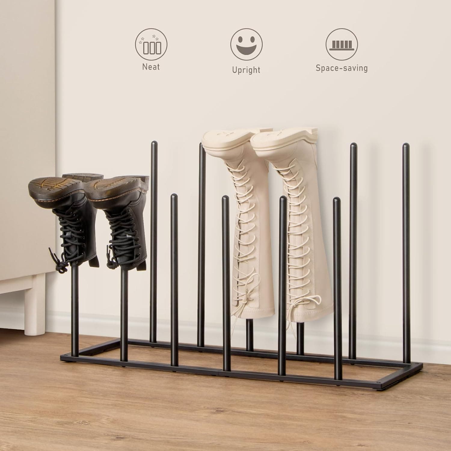 Carla Home Vikus 6-Pair Capacity Adjustable Stabilisers Tall Boot Rack