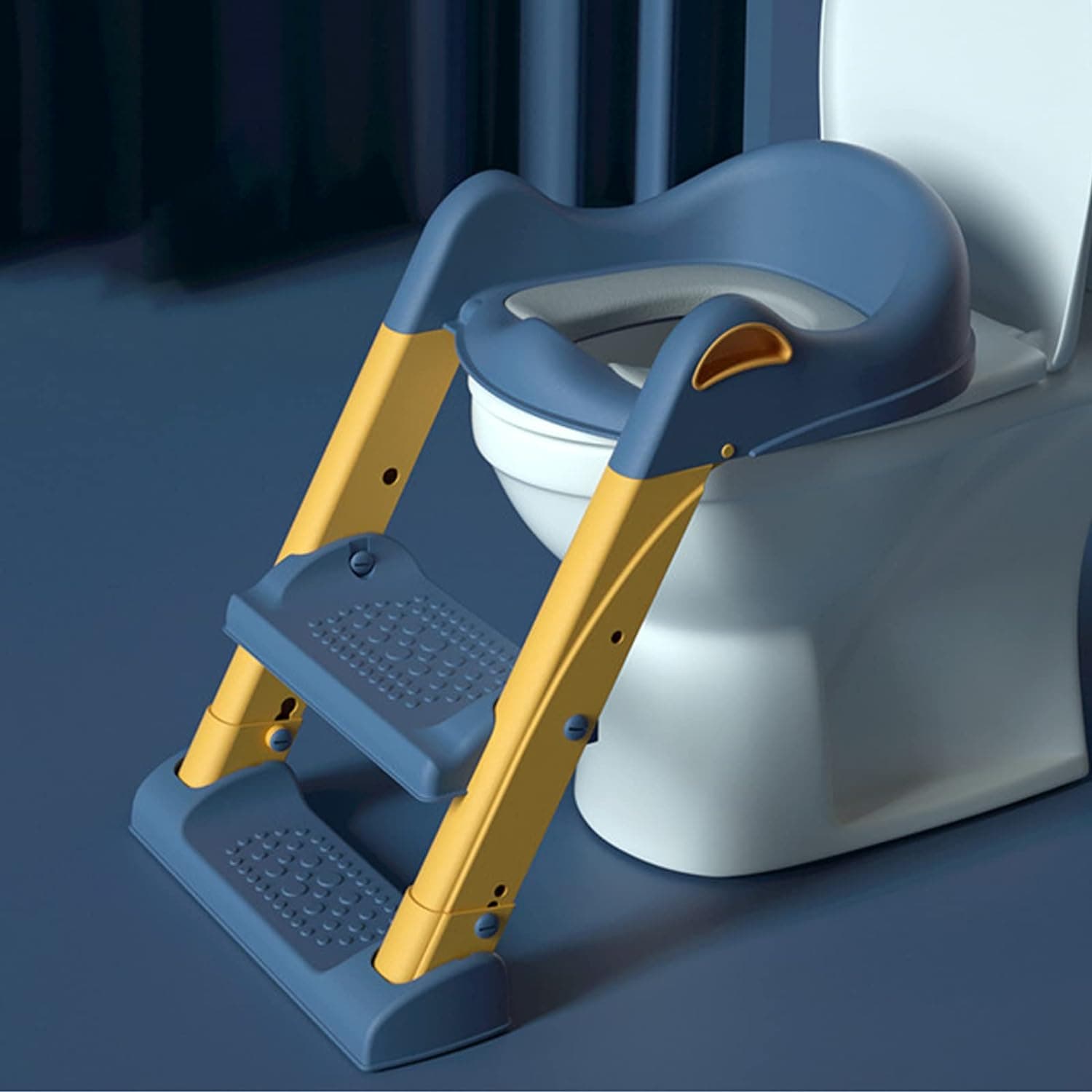 Carla Home Vikus Adjustable Foldable Kids Potty Training Seat & Step Stool - Yellow