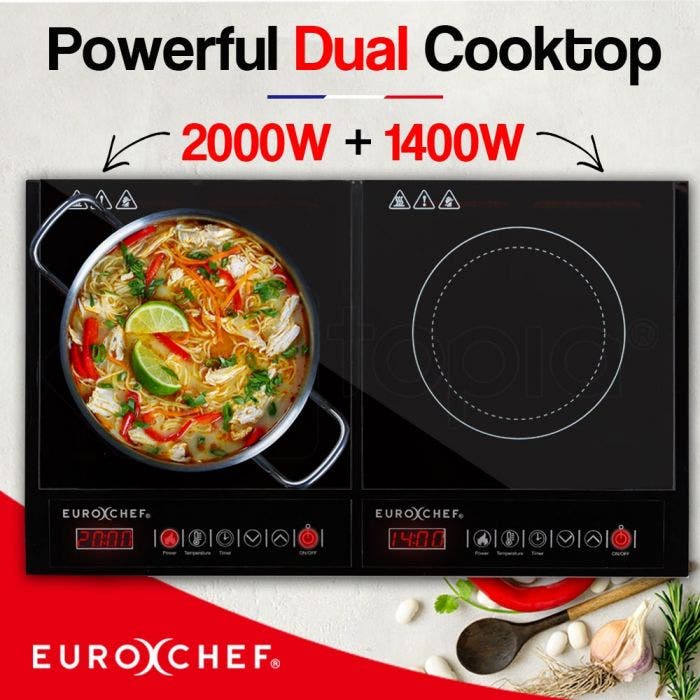 EUROCHEF Electric Induction Cooktop, Portable Kitchen Ceramic Cooker, 15A Plug