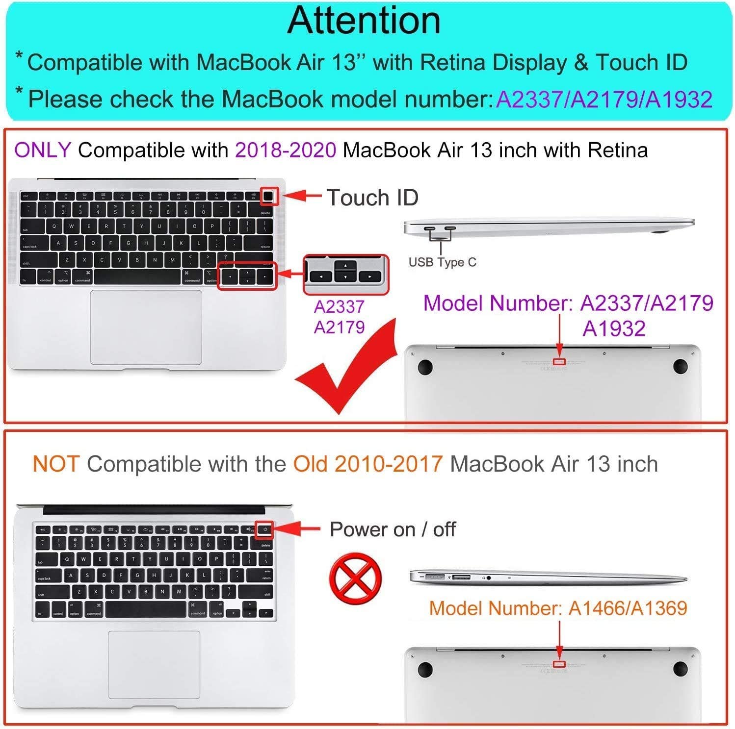 Carla Home Vikus MacBook Air 13 inch 2020 2019 2018 A2337 M1 A2179 A1932 Compatible Plastic Hard Case - Clear