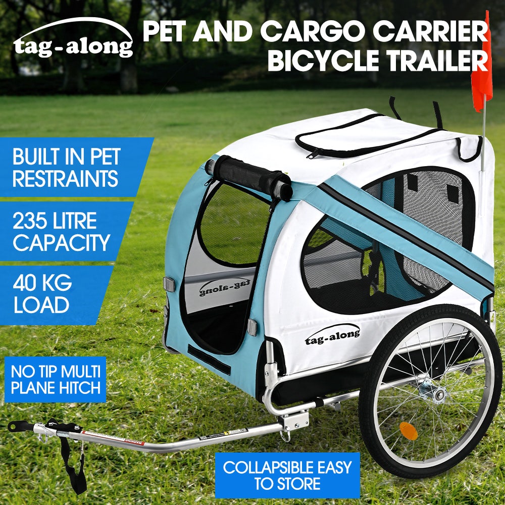 TAG-ALONG Pet & Cargo Bike Trailer, Bicycle Pet & Cargo Trailer, Cargo Carrier, Blue