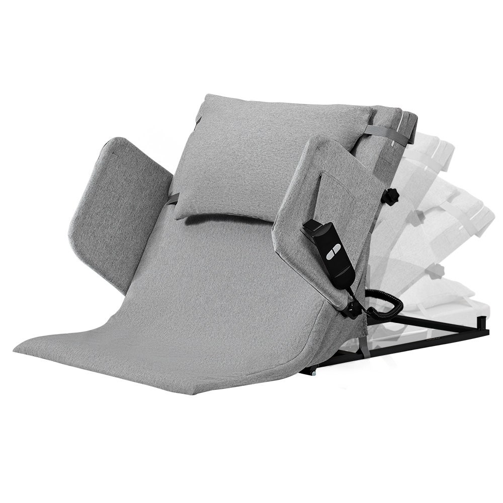EQUIPMED Electric Adjustable Bed Backrest, German-Engineered Power Lifting Back Support with Remote Control, Grey