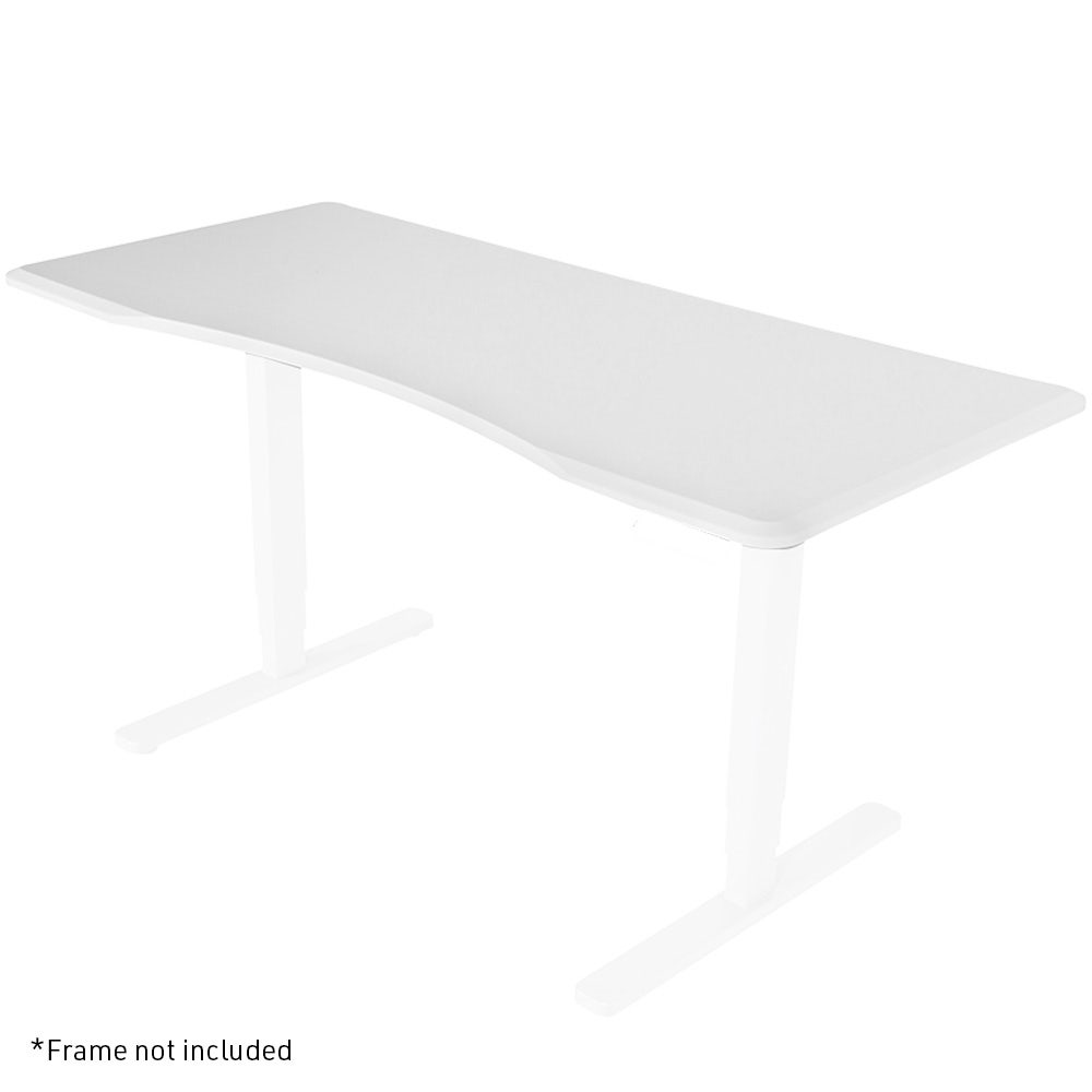 FORTIA 160x70cm Desktop, for a Height Adjustable Desk, Arched Front Design, Premium MDF, White