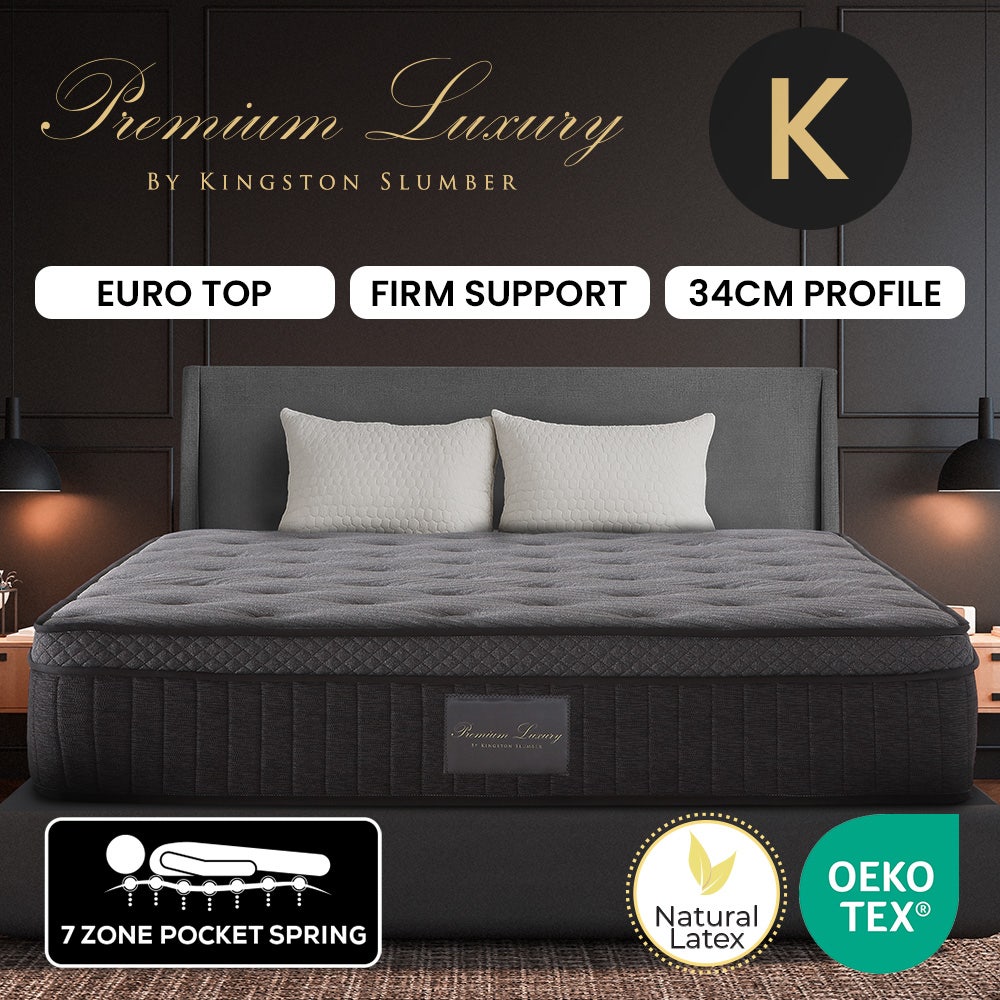 KINGSTON SLUMBER Premium Luxury Firm King Mattress , Firm, Natural Latex Layer, Euro Top, 7-Zone Pocket Spring