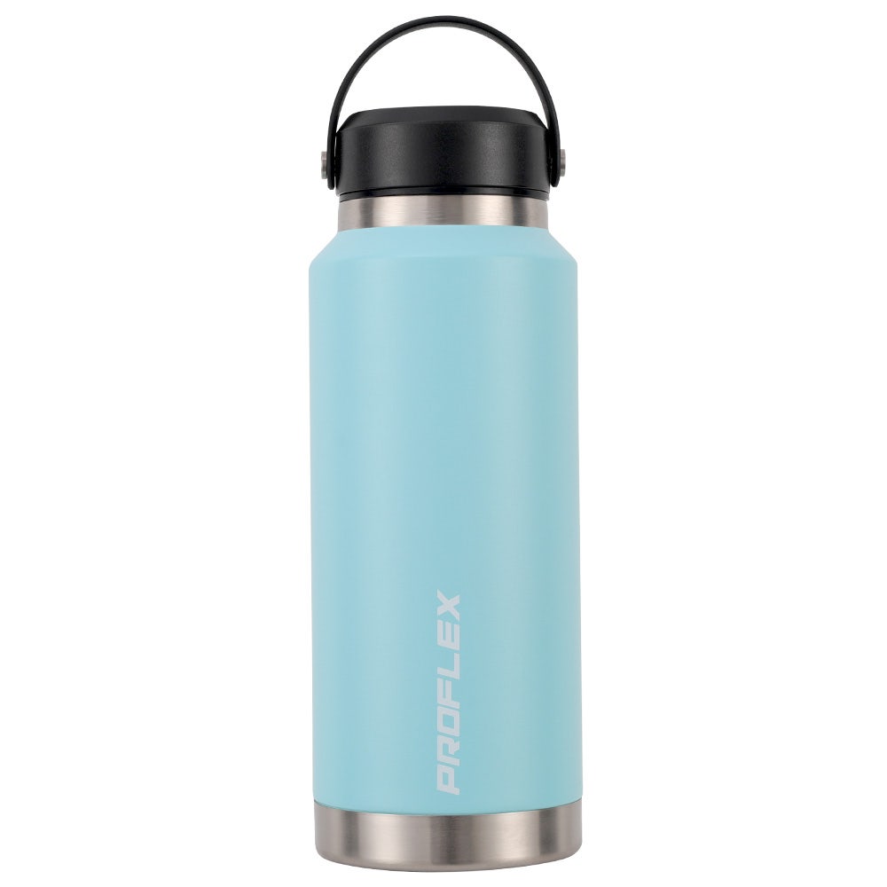 PROFLEX 1L Double Wall Insulated Stainless Steel Water Bottle, Drink Jug with Handle, Seafoam Green
