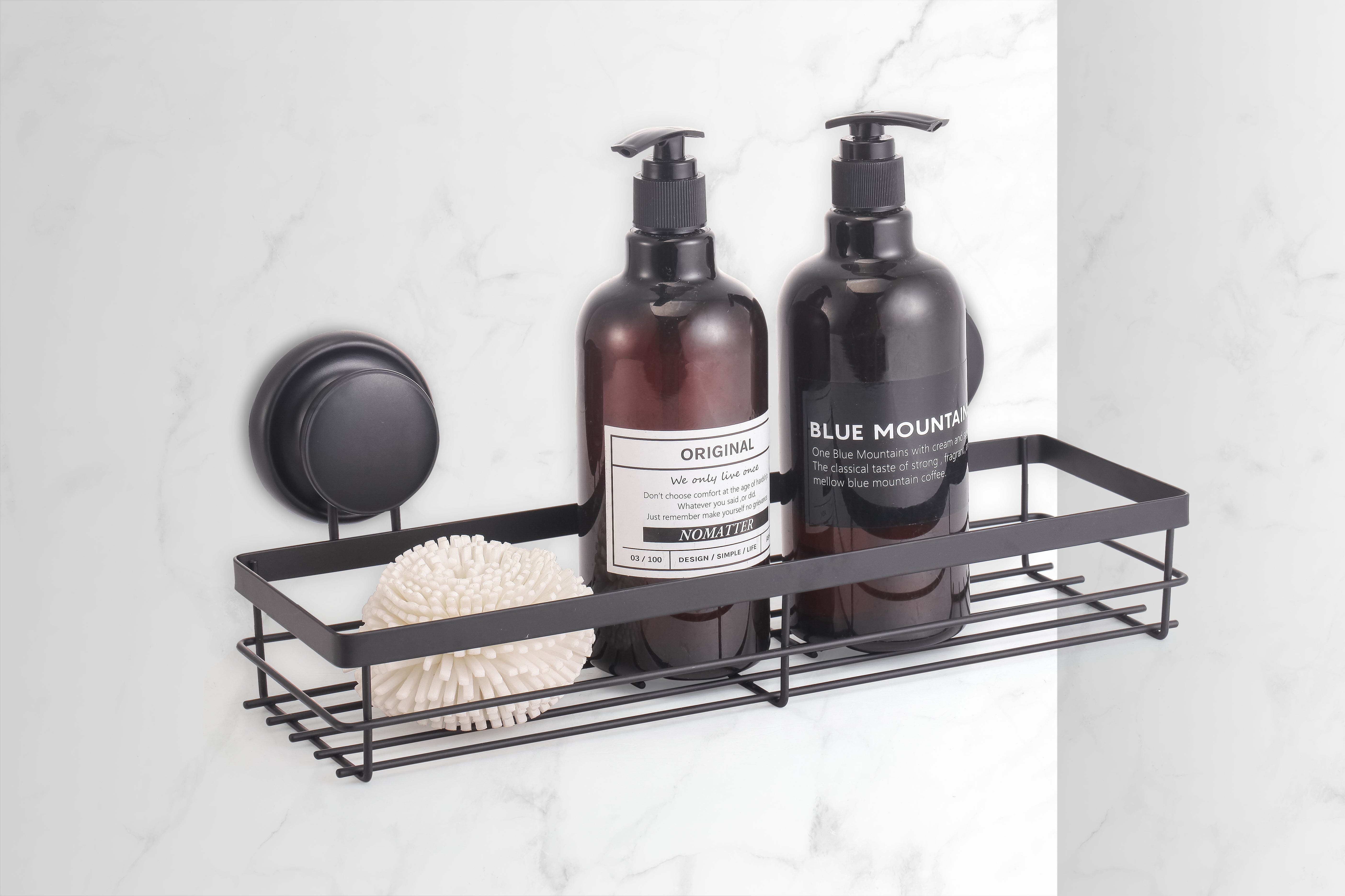 CARLA HOME Premium Vacuum Suction Cup 2Pk Rectangular Design Stainless Steel Shower Caddy