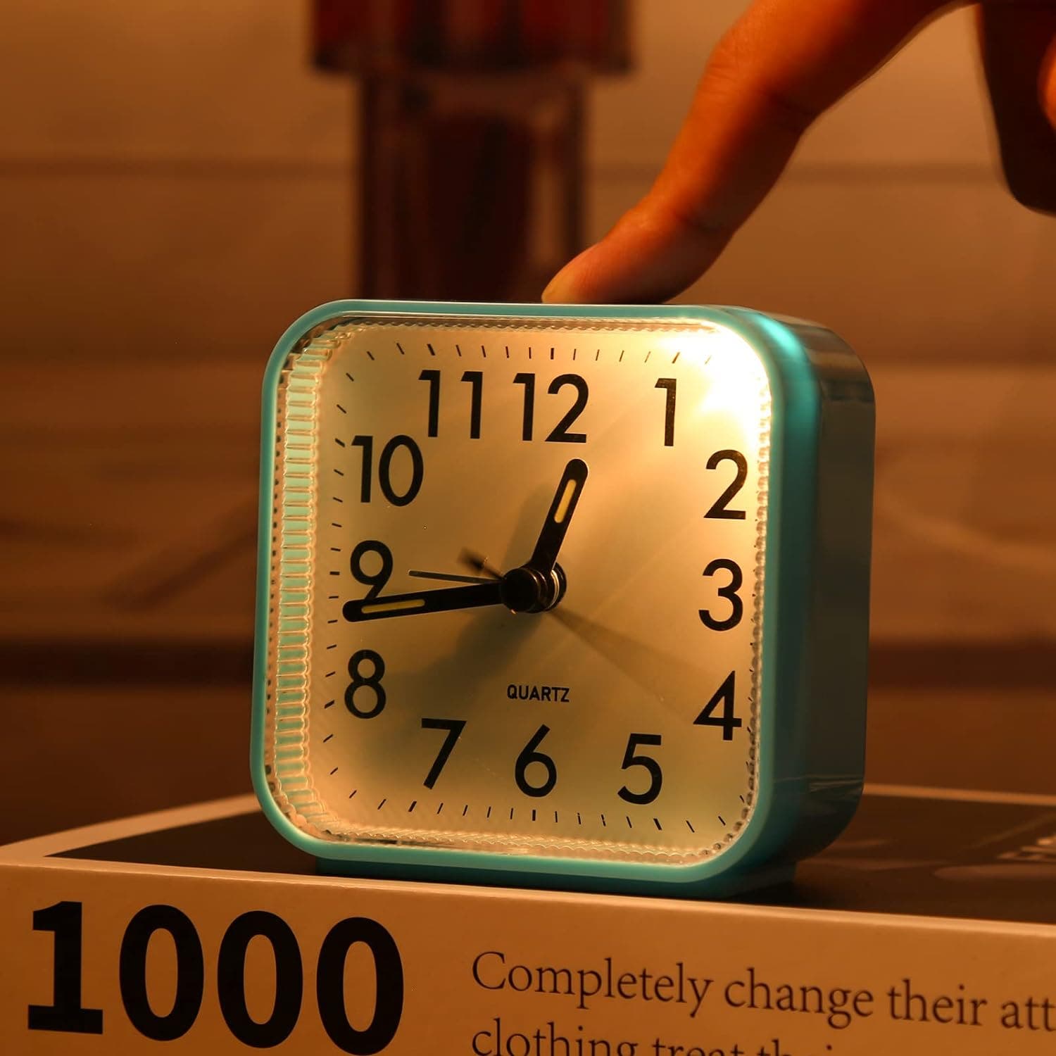 Carla Home Vikus Non-ticking Silent Small Battery Operated Analogue Alarm Clock - Light Blue