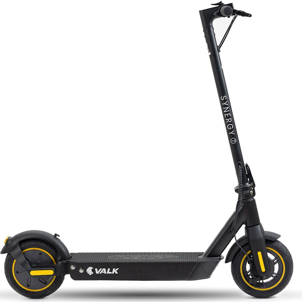 PRE-ORDER VALK Synergy 7 MkII Electric Scooter 500W 15Ah, Motorised eScooter for Adults, Black/Yellow