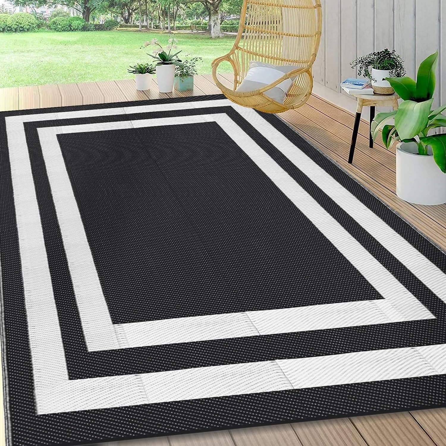 Carla Home Genux 245 x 150cm Rectangle Design Reversible Waterproof Extra Large Outdoor Rug
