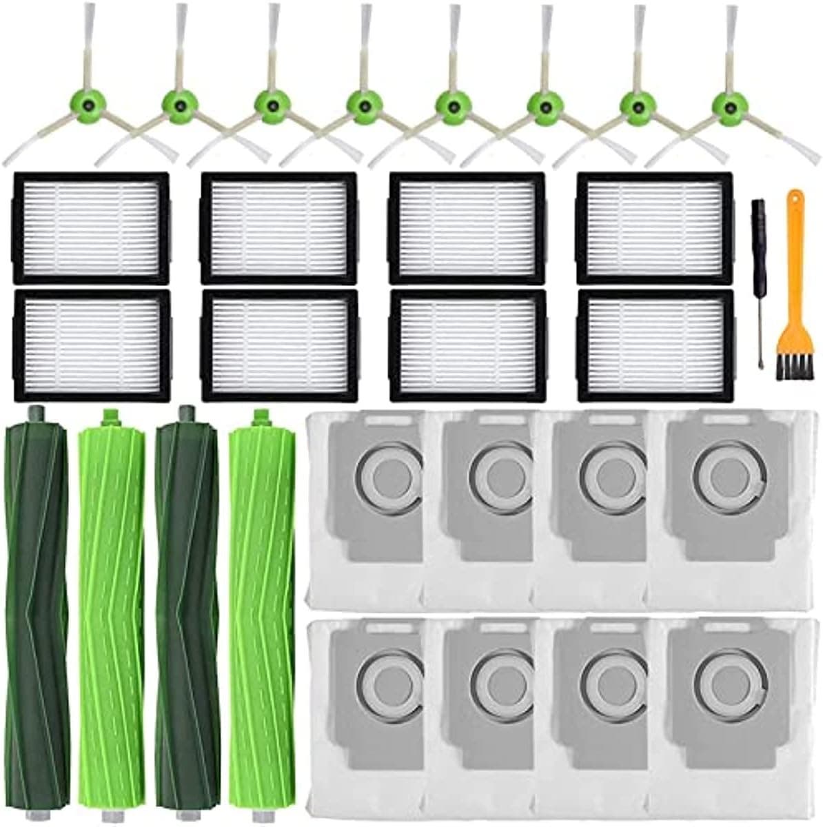 Carla Home Vikus iRobot Roomba i7 i3 i4 i6 i8 E5 E6 E7 Brush, Filter & Bag Replacement Parts Set