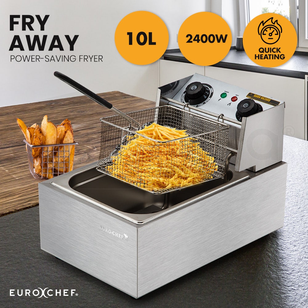 EuroChef Commercial Electric Deep Fryer Frying Basket Chip Cooker Fry Scoop