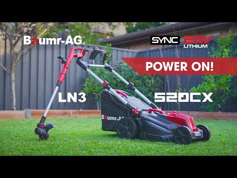 BAUMR-AG 520CX 40V SYNC 17" Cordless Lawn Mower Kit, Fast Charger, 2 x 4Ah Battery, 5 Cutting Heights, Adjustable Ergonomic Handle, Mulching Option