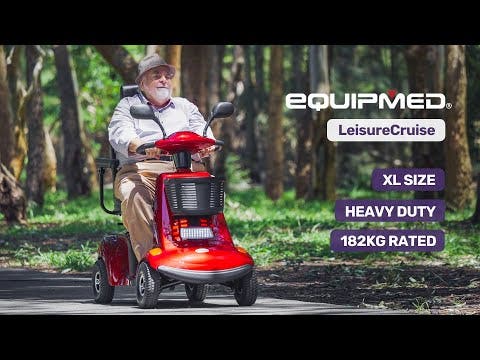 EQUIPMED LeisureCruise Extra Large-Sized, High Power, 182kg Capacity Mobility Scooter - Red