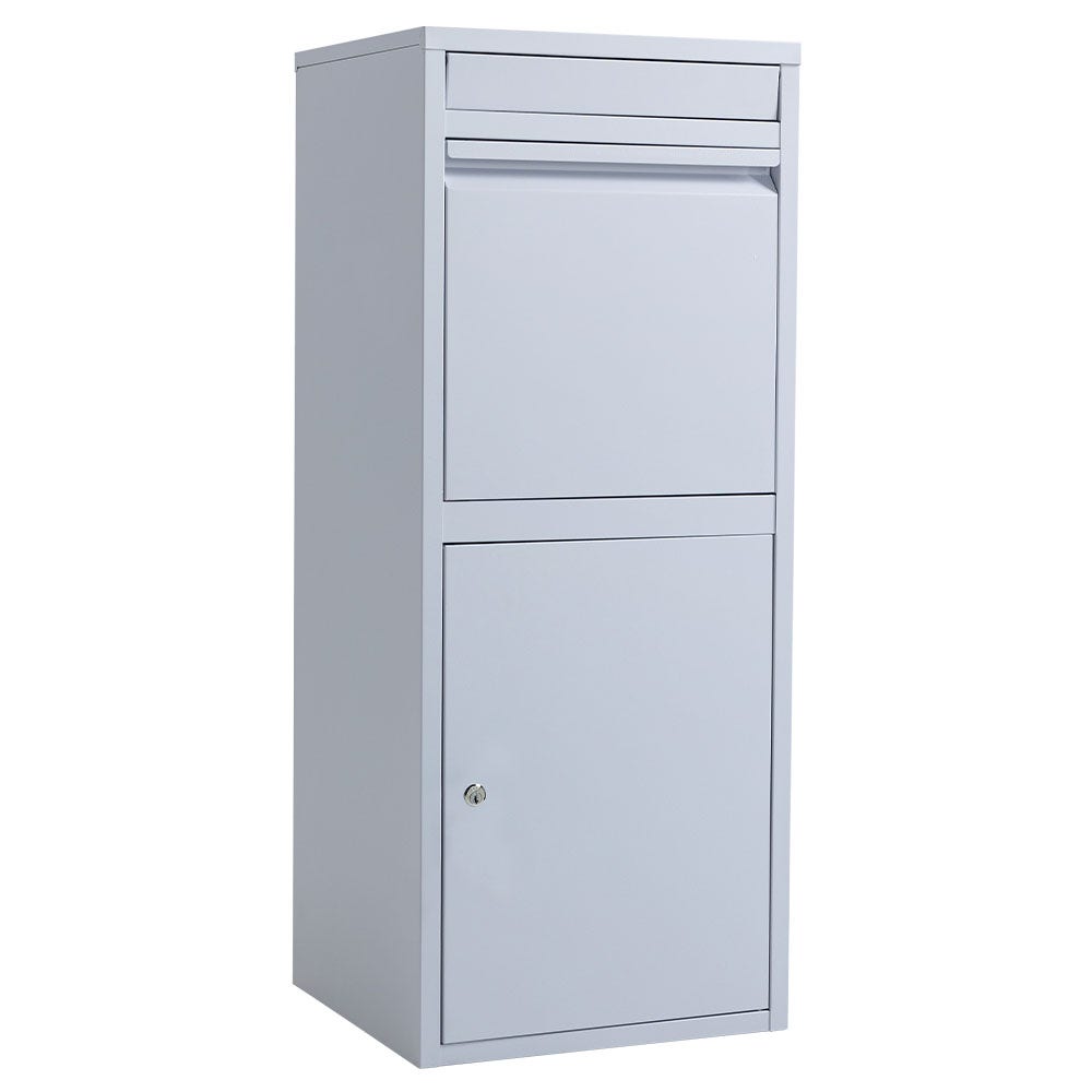 PRE-ORDER FORTIA Freestanding Parcel Post Box Letterbox, Letter Slot, Light Grey