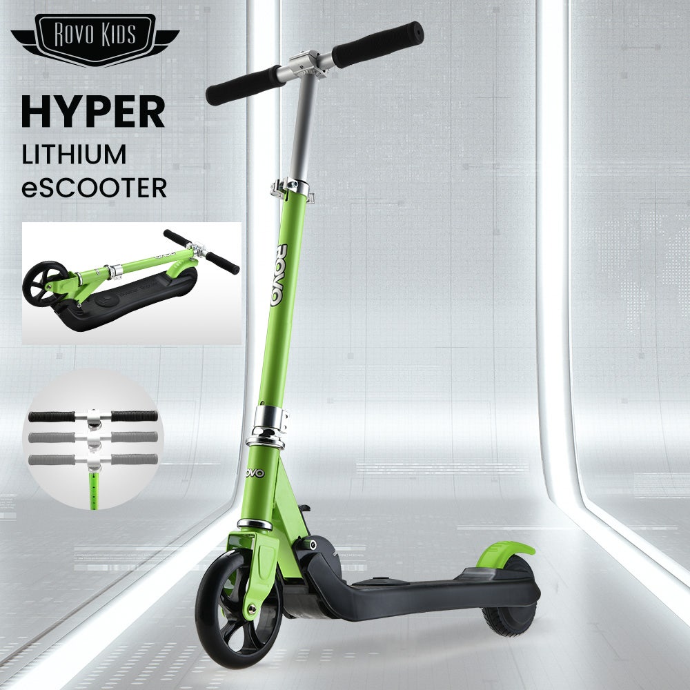 ROVO KIDS Electric Scooter, Ages 5-11, Adjustable Height, Folding, Lithium Battery, Green