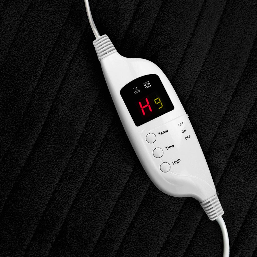Giselle Bedding Heated Electric Throw Rug Fleece Snuggle Blanket Washable Charcoal