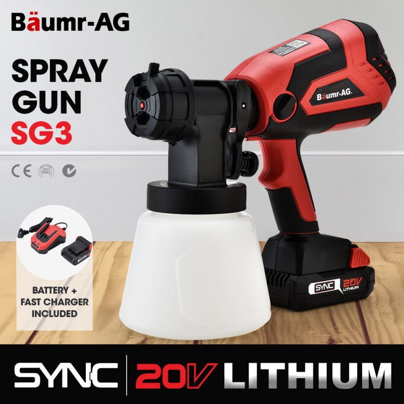 BAUMR-AG SG3 20V SYNC Cordless Paint Sprayer Gun Kit with Battery and Fast Charger