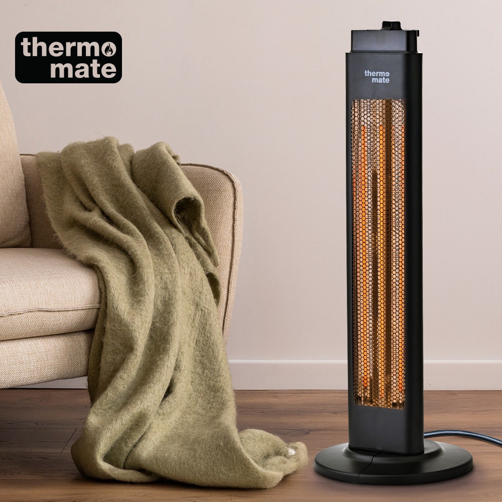 THERMOMATE Electric Heater Indoor or Outdoor, 1200W, 2 Radiant Heat Settings, Oscillating, Safety Tipping Shut Off