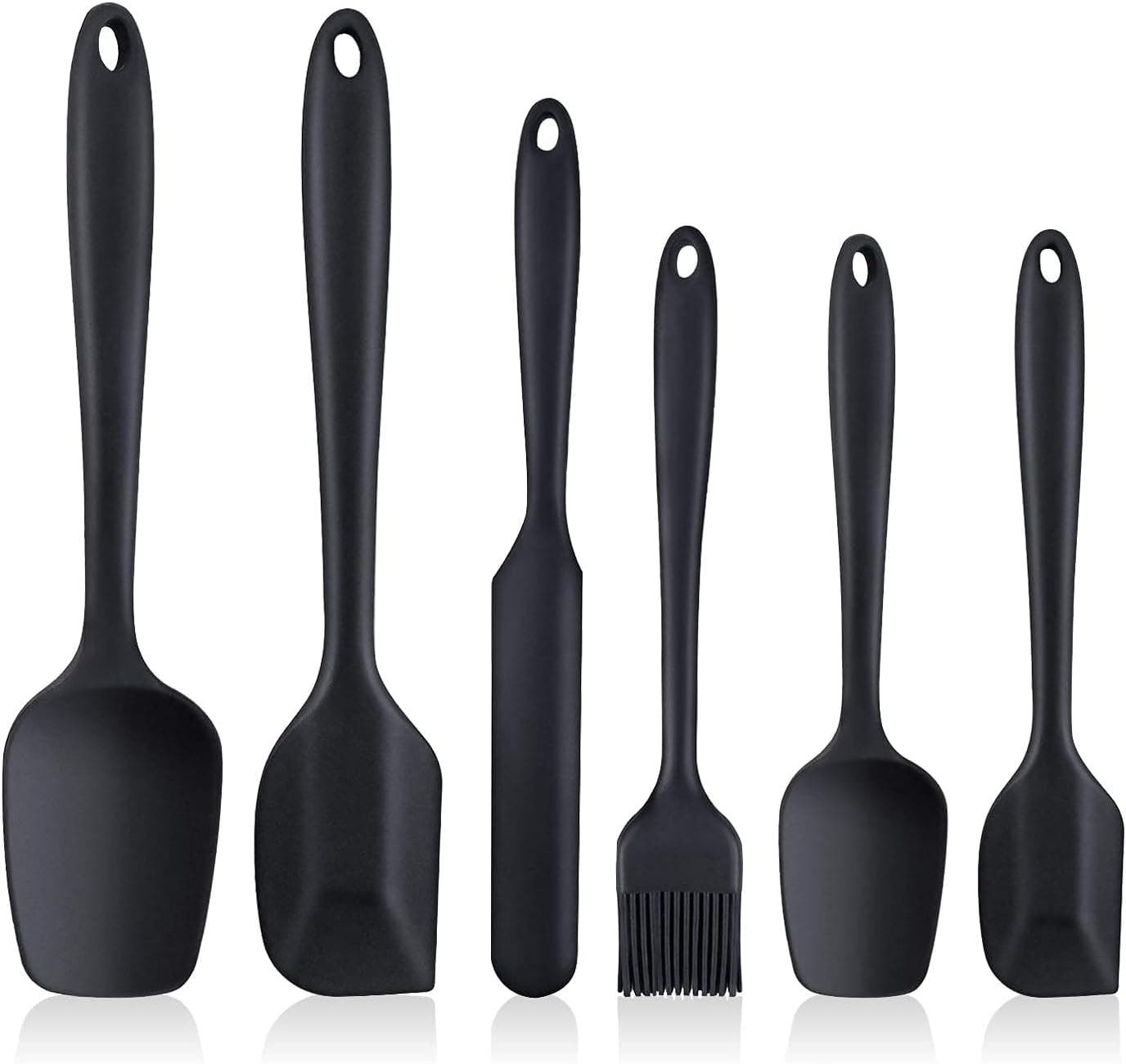 Carla Home Vikus 6Pc Non-Stick Dishwasher Safe Silicone Utensils Set - Black