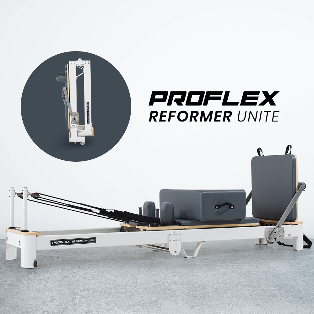 PROFLEX Aluminium Pilates Reformer Machine, Stretch Bed with box and jump board accessories
