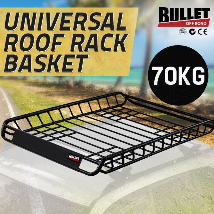 BULLET Car Roof Rack, 123 x 102 x 12cm Universal Luggage Carrier Steel Cage Vehicle Cargo