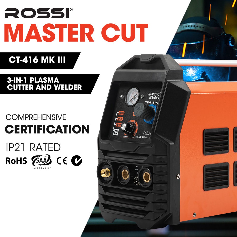 ROSSI Portable Inverter Welder Plasma Cutter, 3in1 Multi-function Cut/MMA/TIG Welding Machine, 15A Plug