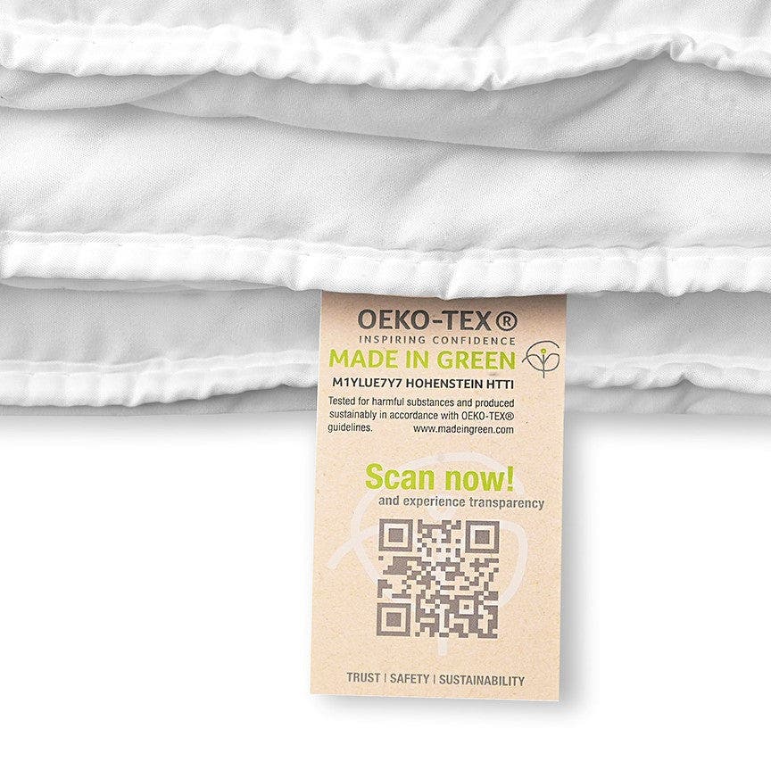 FAM HOME Pillow Set of 2 - Sustainably Green Collection - Standard, 51 x 66