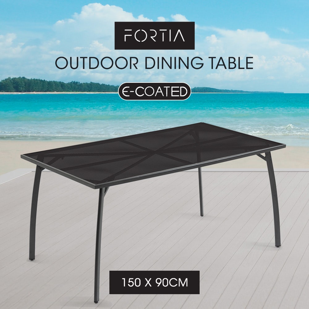 FORTIA 150x90cm Outdoor Dining Table, Rectangular, Furniture for Outside with E-coating