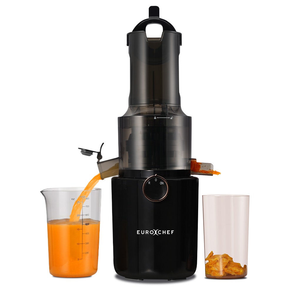 PRE-ORDER EUROCHEF Cold Press Slow Juicer Machine, Large Chute, 200W, Charcoal Grey
