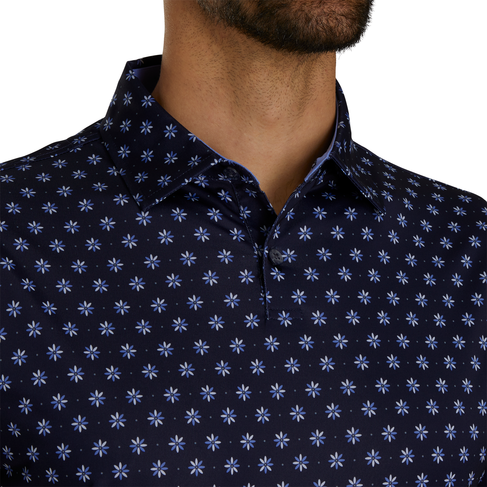 Flower Foulard Lisle Self Collar-Previous Season Style