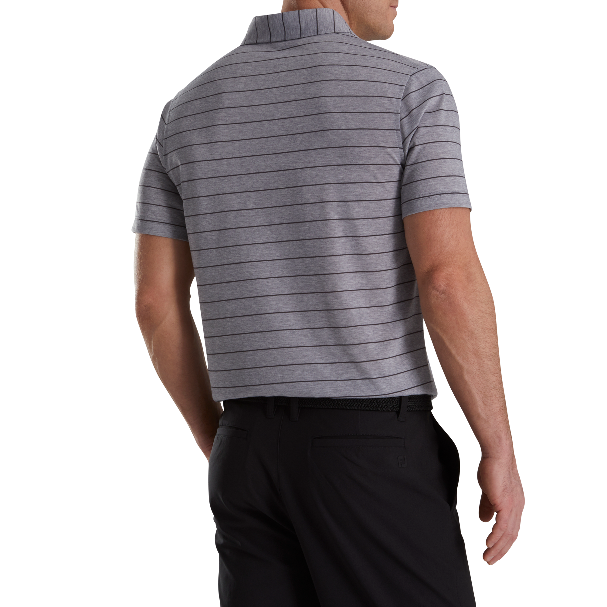 Athletic Fit Open Stripe Jersey Self Collar-Previous Season Style