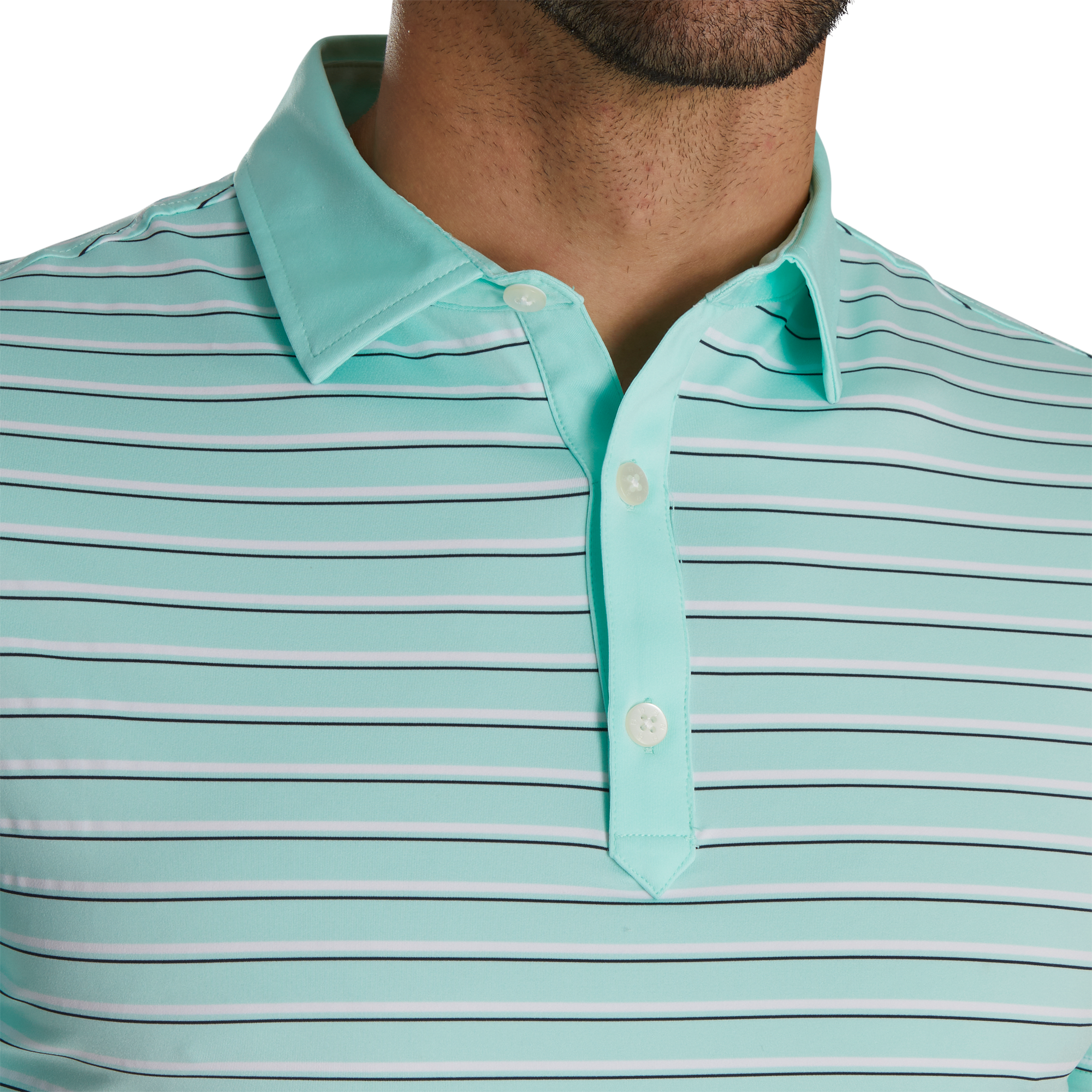 Athletic Fit Multi-Stripe Lisle Self Collar-Previous Season Style