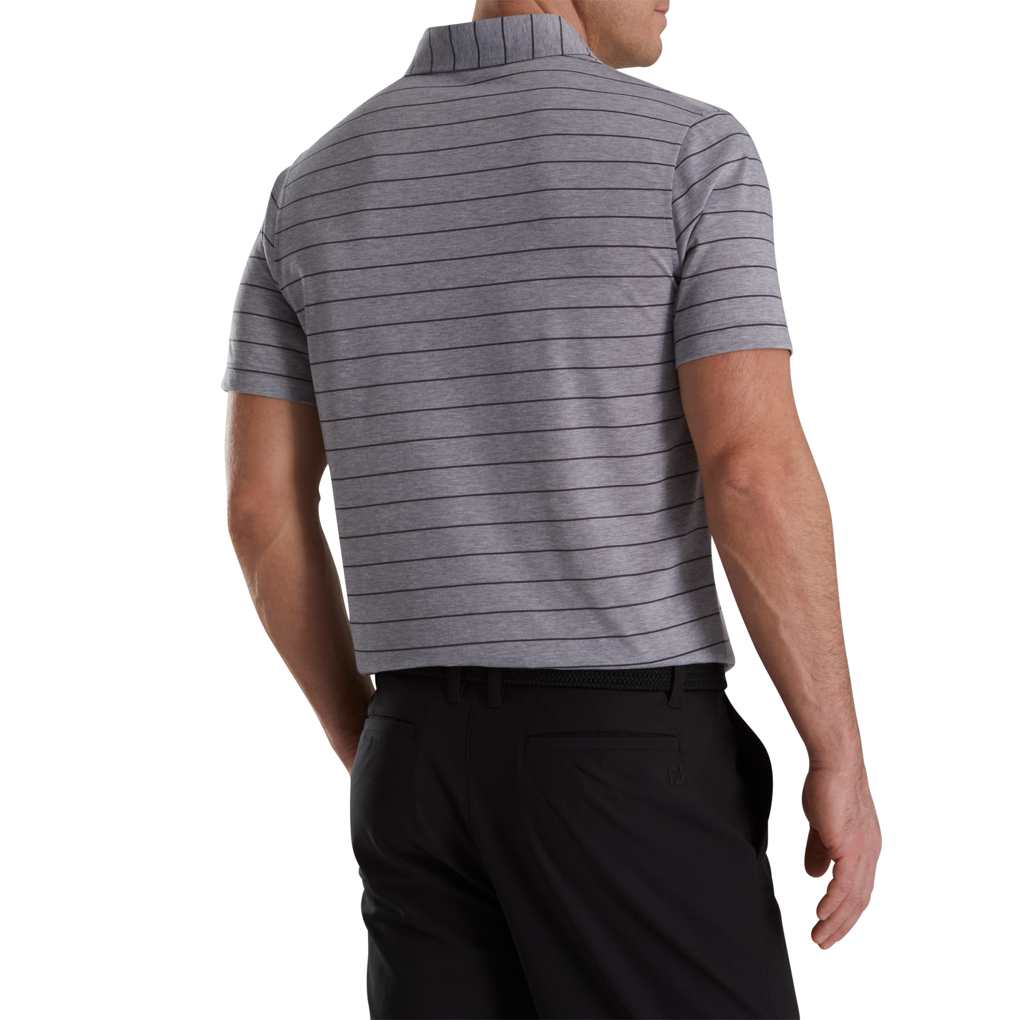 Athletic Fit Open Stripe Jersey Self Collar-Previous Season Style