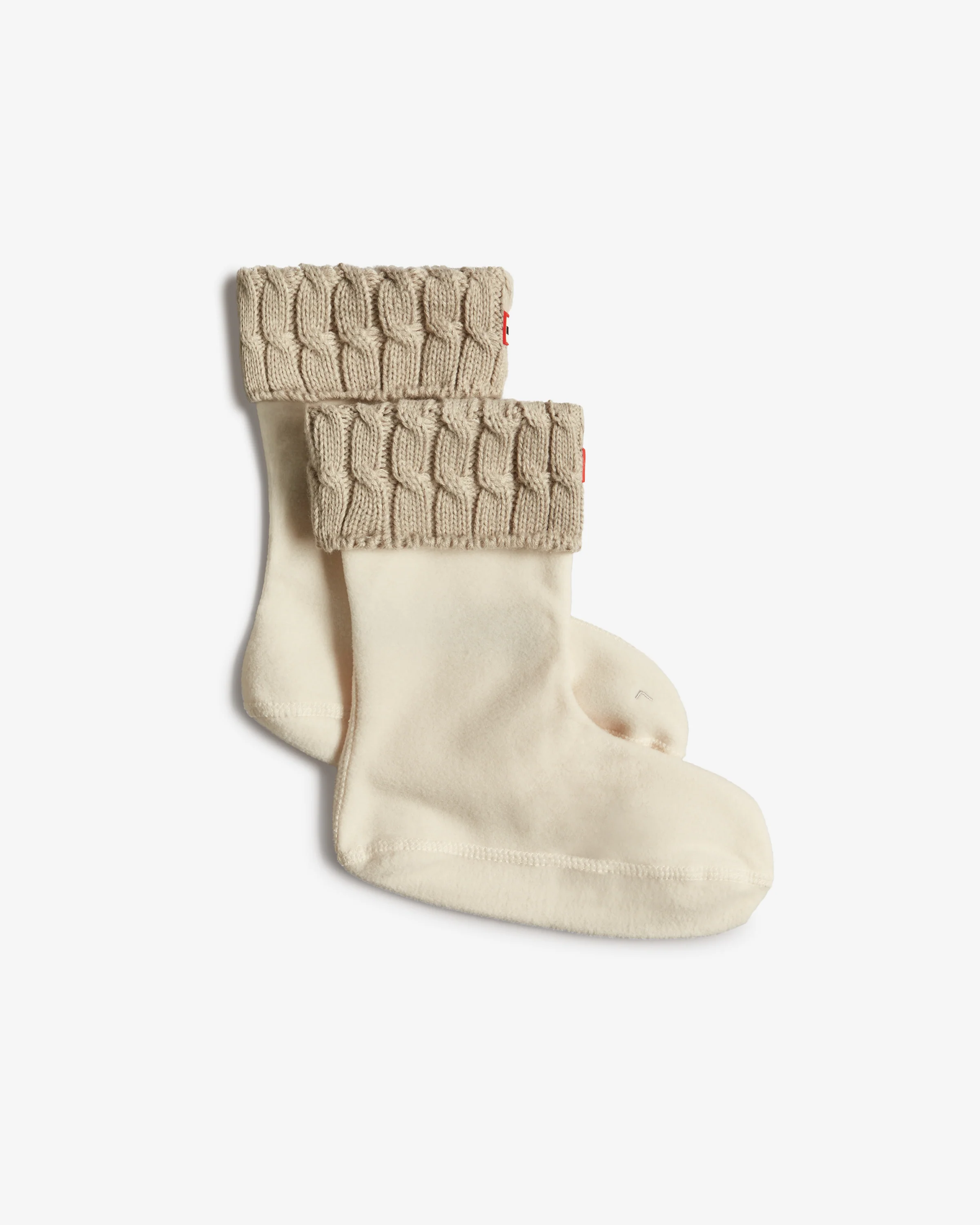 Recycled 6 Stitch Cable Cuff Short Boot Socks